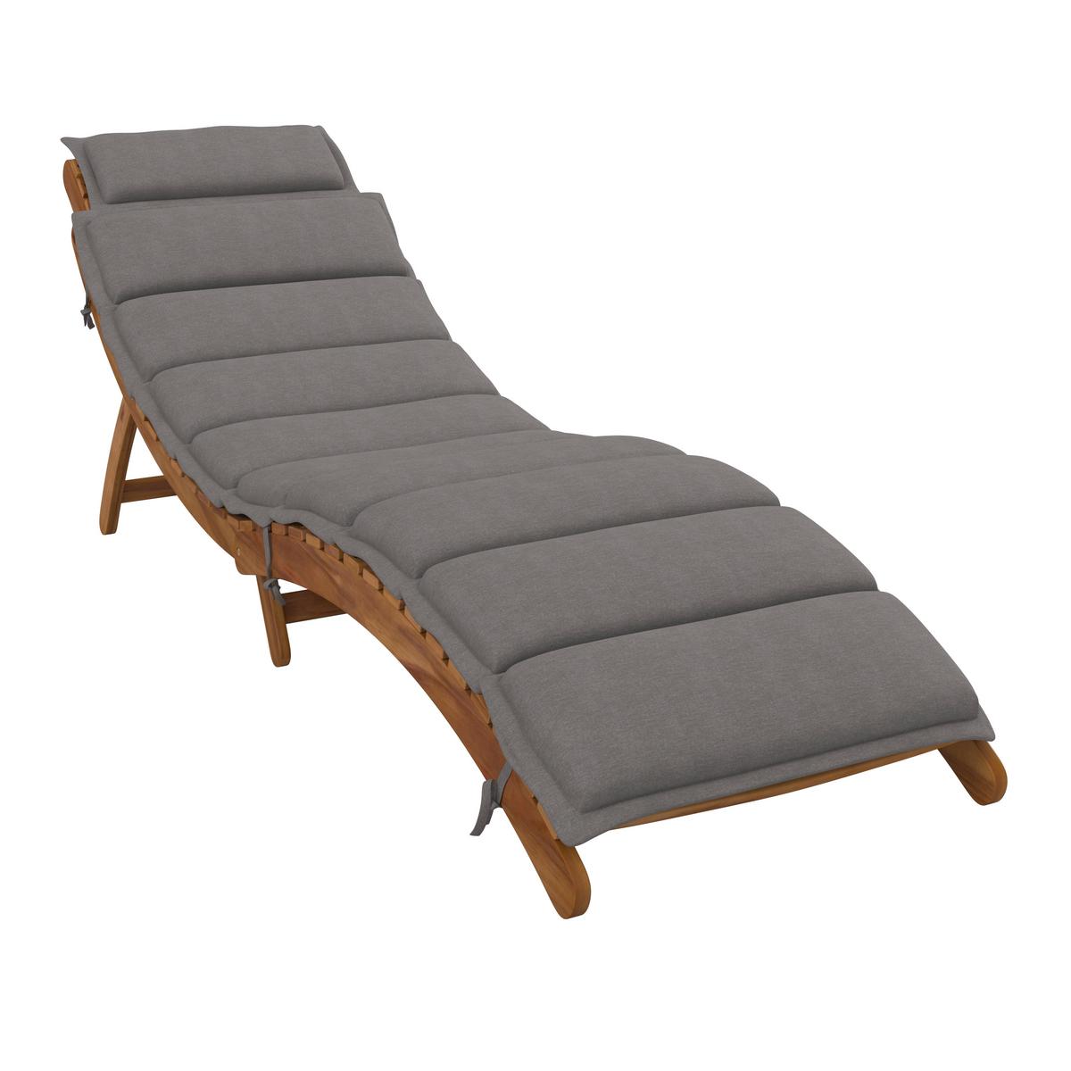 Záhradné ležadlo BORA sivá - sivá, Modern, drevo/textil (180/54/62cm) - Bessagi Garden