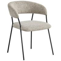 Armlehnstuhl Sigi Webstoff Grau - Schwarz/Grau, MODERN, Textil/Metall (58/76/61cm) - MID.YOU