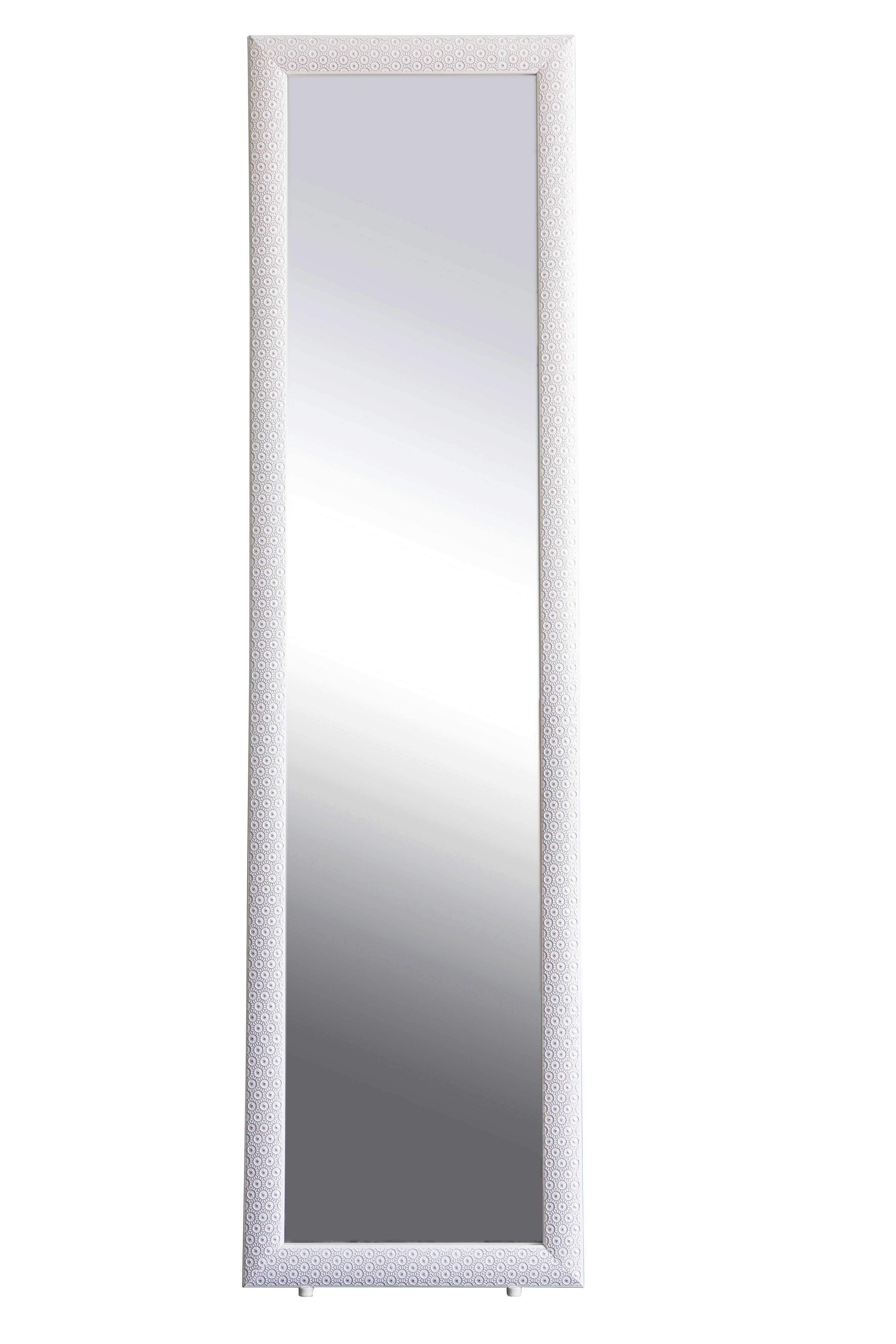 Standspiegel mit Holzrahmen in Weiß