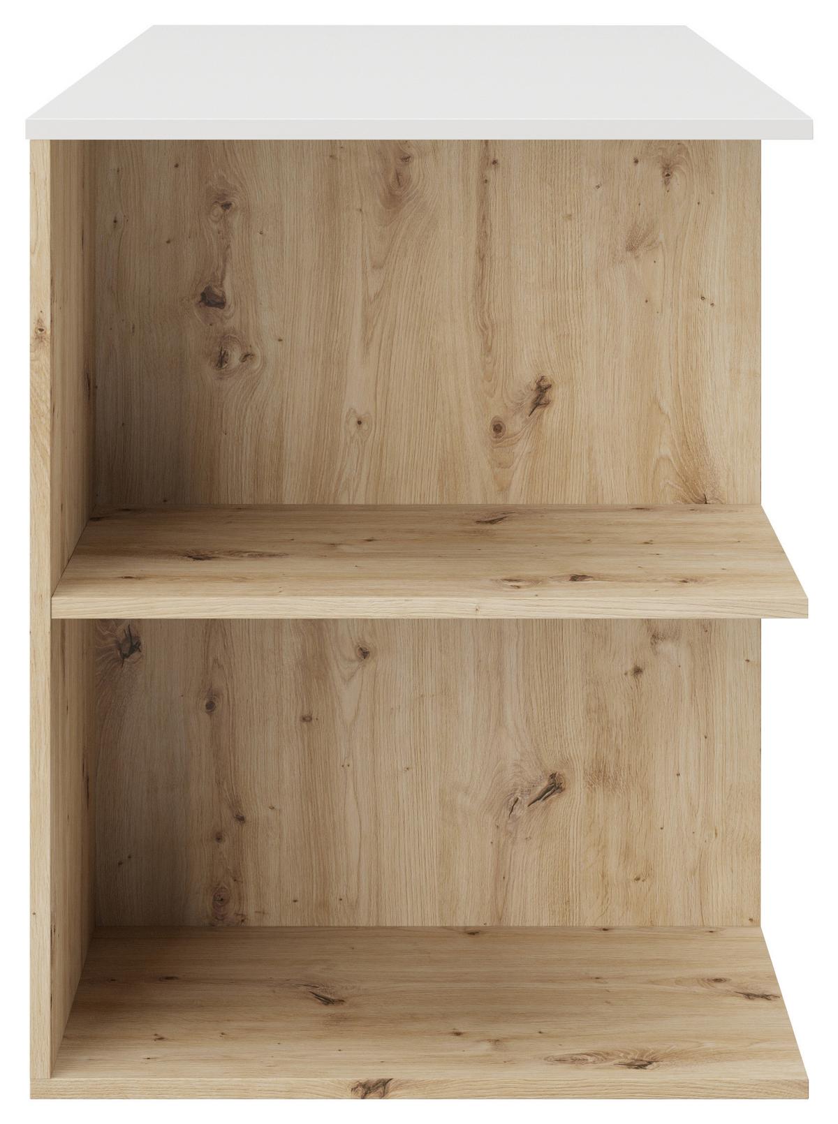 Schreibtisch Mit Fächern Bxh 75x60 Cm Taipei Weiß/eiche - Wildeiche/Weiß, MODERN, Holzwerkstoff (120/75/60cm) - MID.YOU
