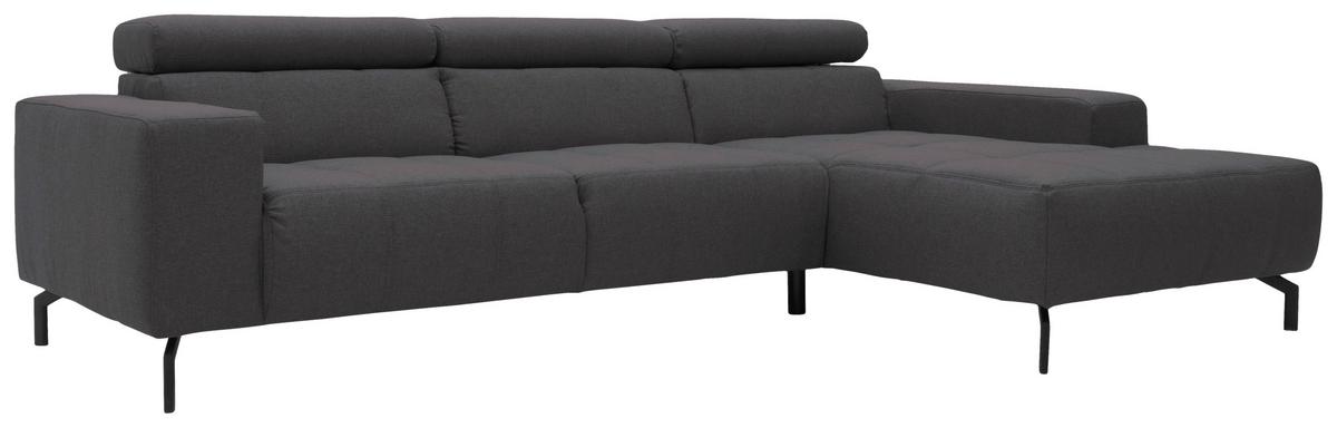 Ecksofa Cunelli Schwarz/braun Webstoff - Schwarz/Braun, Design, Textil (292/175cm) - MID.YOU