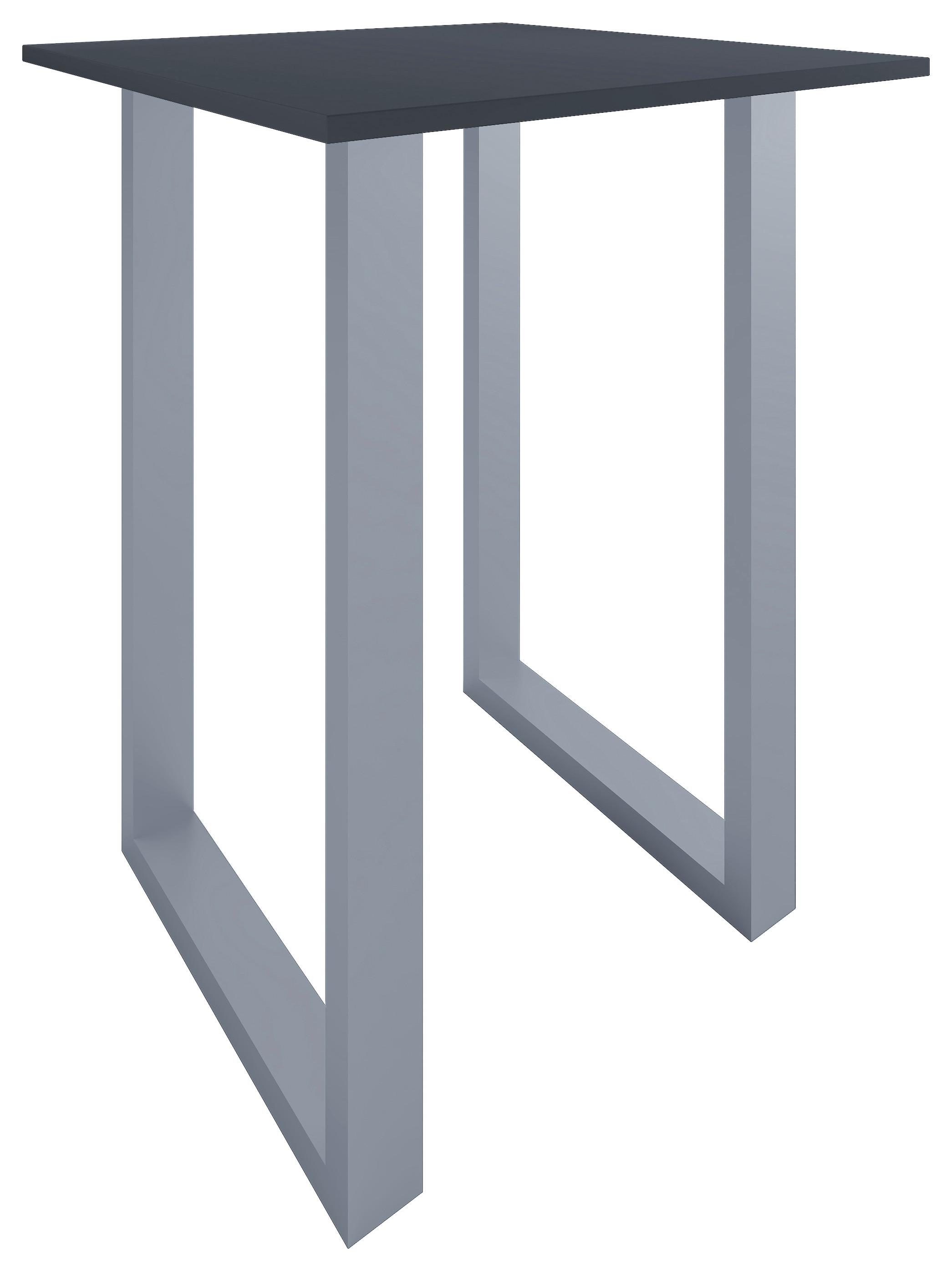 Bartisch Xona B 80x80x120 Cm Anthrazit, Silberfarben - Anthrazit/Silberfarben, KONVENTIONELL, Holzwerkstoff/Metall (80/80/102cm)