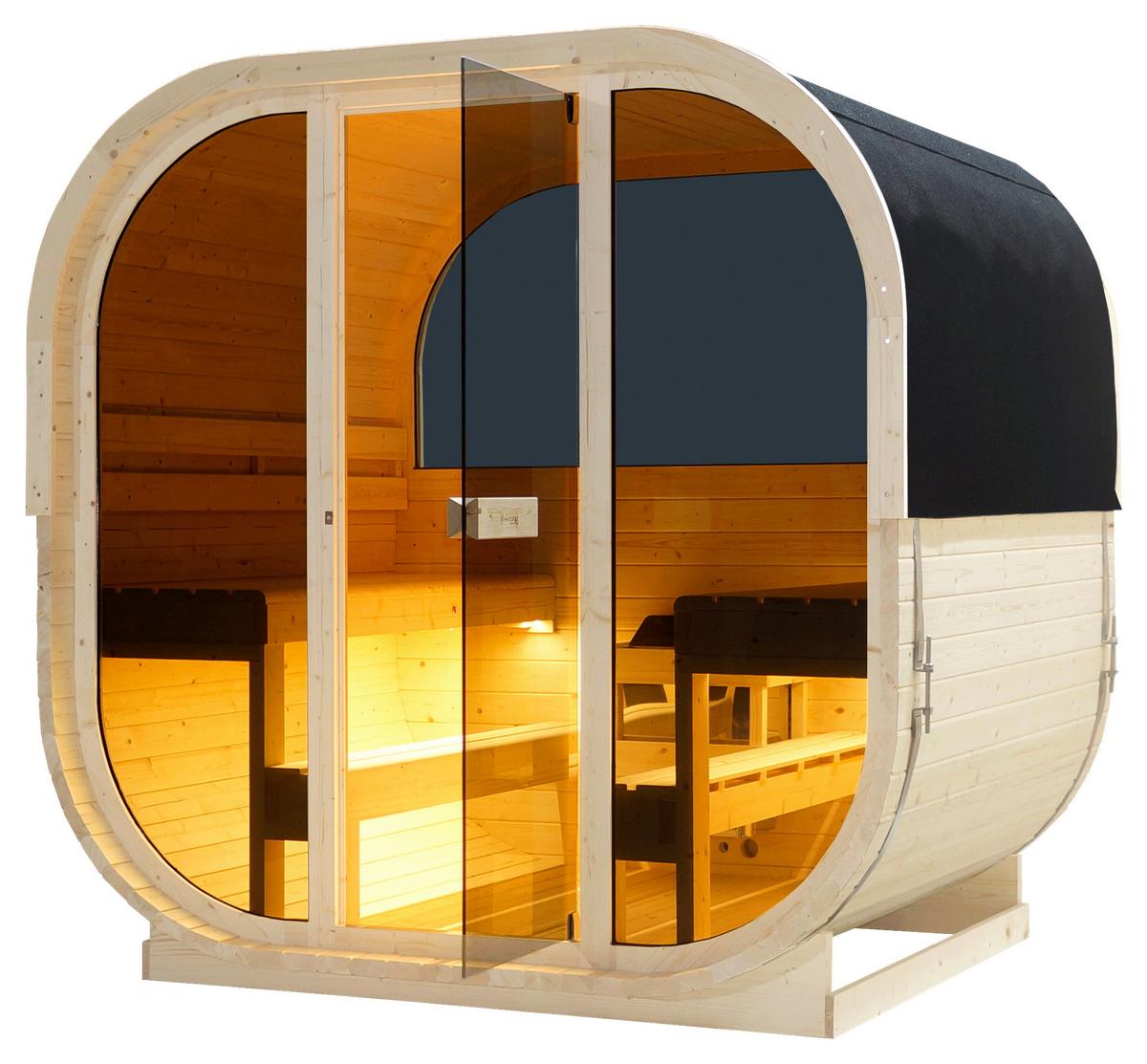 Sauna Hanko Fichtefarben B: 180 cm - Fichtefarben, KONVENTIONELL, Holz (210/180/210cm) - Sanotechnik