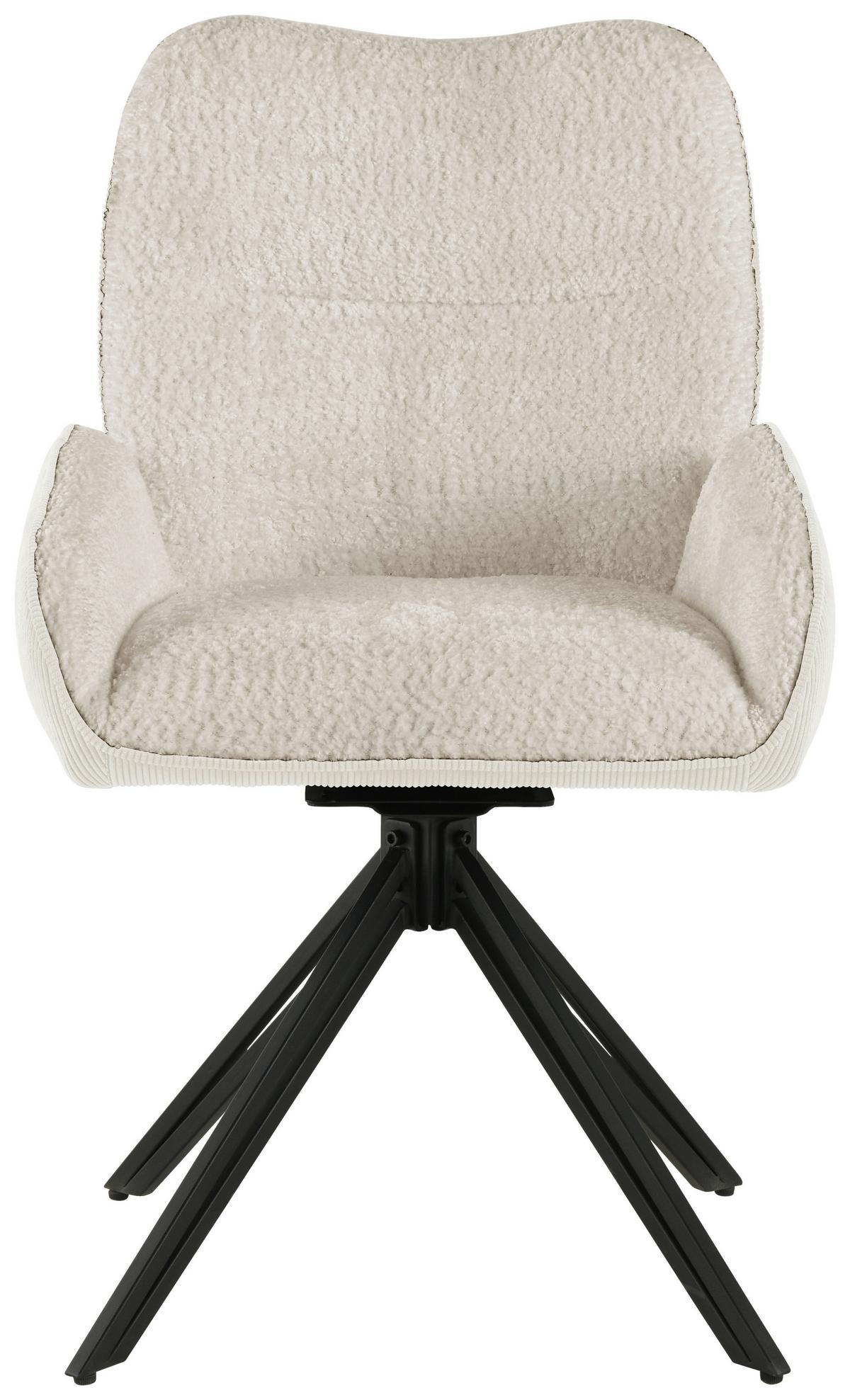 Armlehnstuhl Alessio - Beige/Schwarz, LIFESTYLE, Holz/Textil (54/87/62cm) - MID.YOU