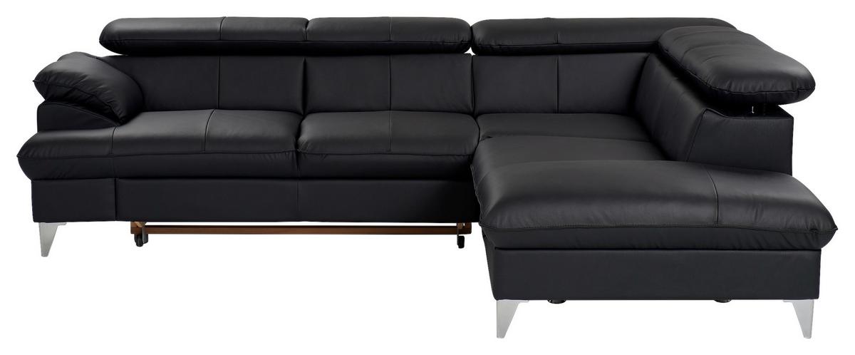 Sedací souprava DAVID II - černá, Moderní, kůže (256/71/208cm)