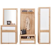Garderoben-Set Kashmir New Weiß/Eiche Dekor 5--Teilig. - Eichefarben/Weiß, MODERN, Holzwerkstoff (228/192/41cm) - James Wood