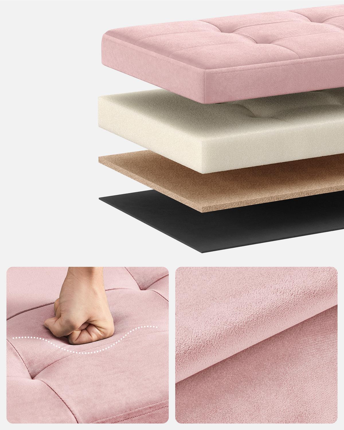 Sitzbox Rosa B: 38cm - Rosa, Basics, Holzwerkstoff/Textil (38/38/38cm)