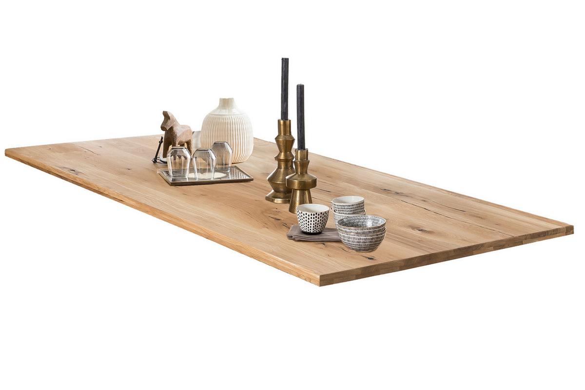 Esstisch Naturfarben /Silberfarben L: 200cm - Silberfarben/Naturfarben, MODERN, Holz/Metall (200/100/76cm) - MID.YOU