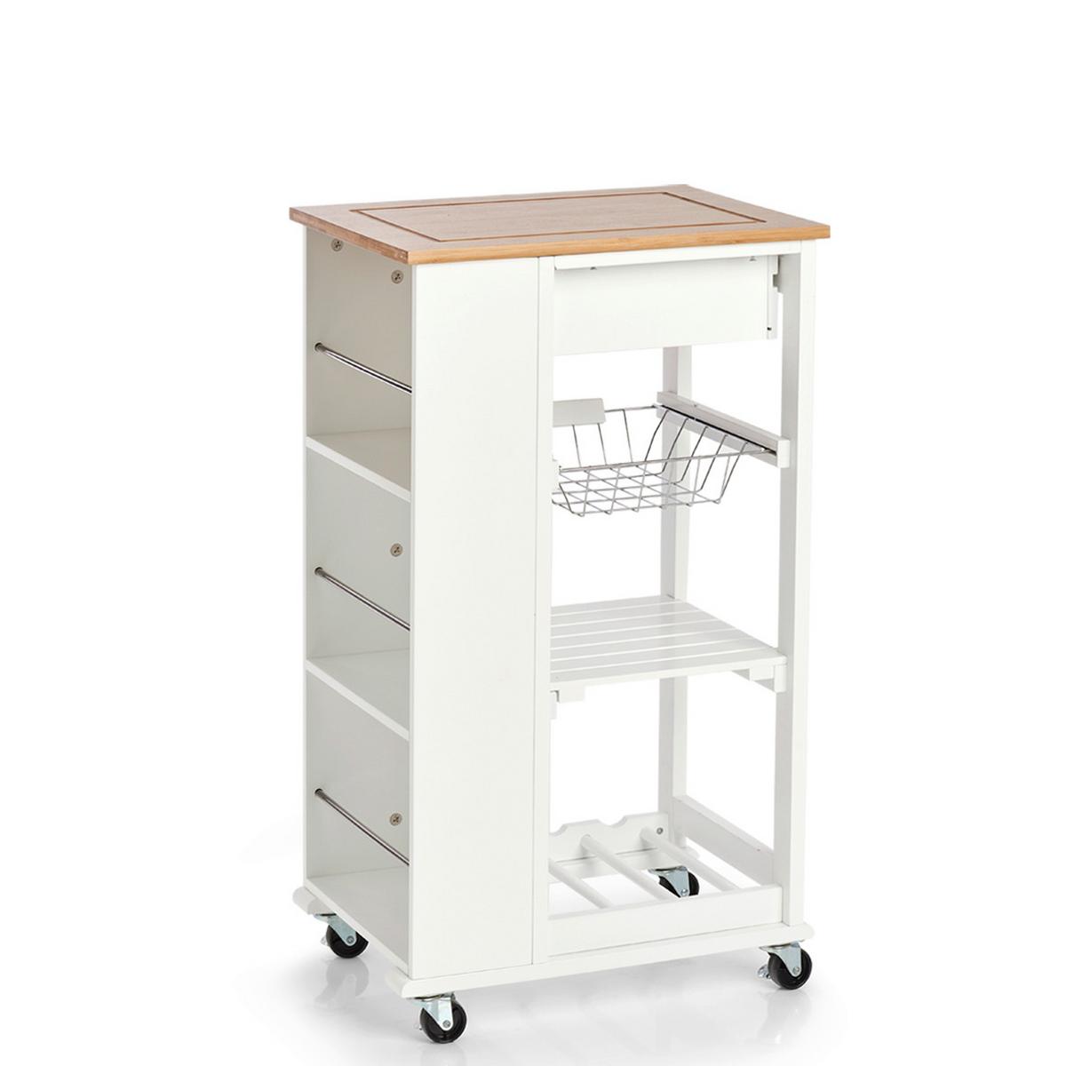 Allzweckwagen Weiß B: 50 cm - Weiß, Basics, Holz (50/37/86,5cm) - Zeller Present
