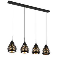 Hängeleuchte 15889-4h - Schwarz, Basics, Kunststoff/Metall (92/17/120cm) - Globo
