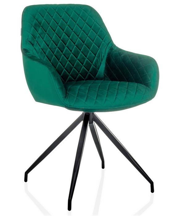 Armlehnstuhl Elverum Grün B: 58 Cm - Schwarz/Grün, MODERN, Textil/Metall (58/87/57cm) - MID.YOU