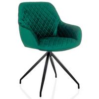 Armlehnstuhl Elverum Grün B: 58 Cm - Schwarz/Grün, MODERN, Textil/Metall (58/87/57cm) - MID.YOU