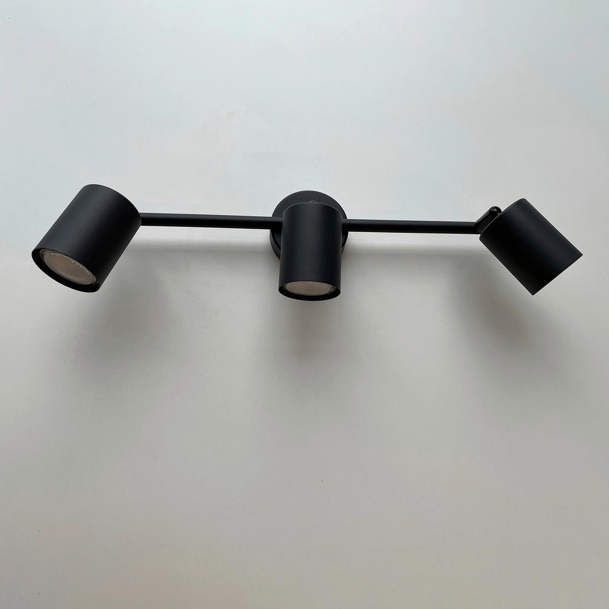 Led-deckenleuchte Vano L: 30 Cm, Drehbar, 3-Flammig - Schwarz, Basics, Metall (42/8/12cm) - Fischer & Honsel