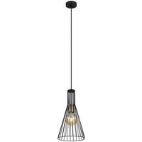 Hängeleuchte Milli H: 120 Cm 1-Flammig Gitterschirm Design - Schwarz, Basics, Metall (20/120cm) - Globo