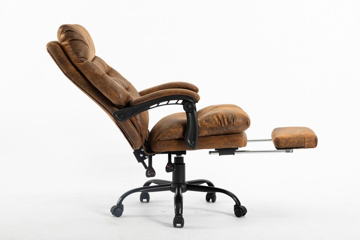 Drehstuhl Big Boss Braun/ Schwarz Bis 140 Kg - Schwarz/Braun, MODERN, Kunststoff/Textil (64/114-122/72cm) - MID.YOU