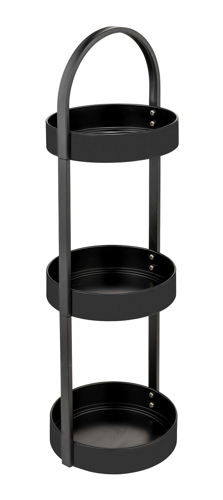 BADEZIMMERREGAL DONGO 26058100 - Schwarz, MODERN, Metall (24/73/22cm) - Wenko