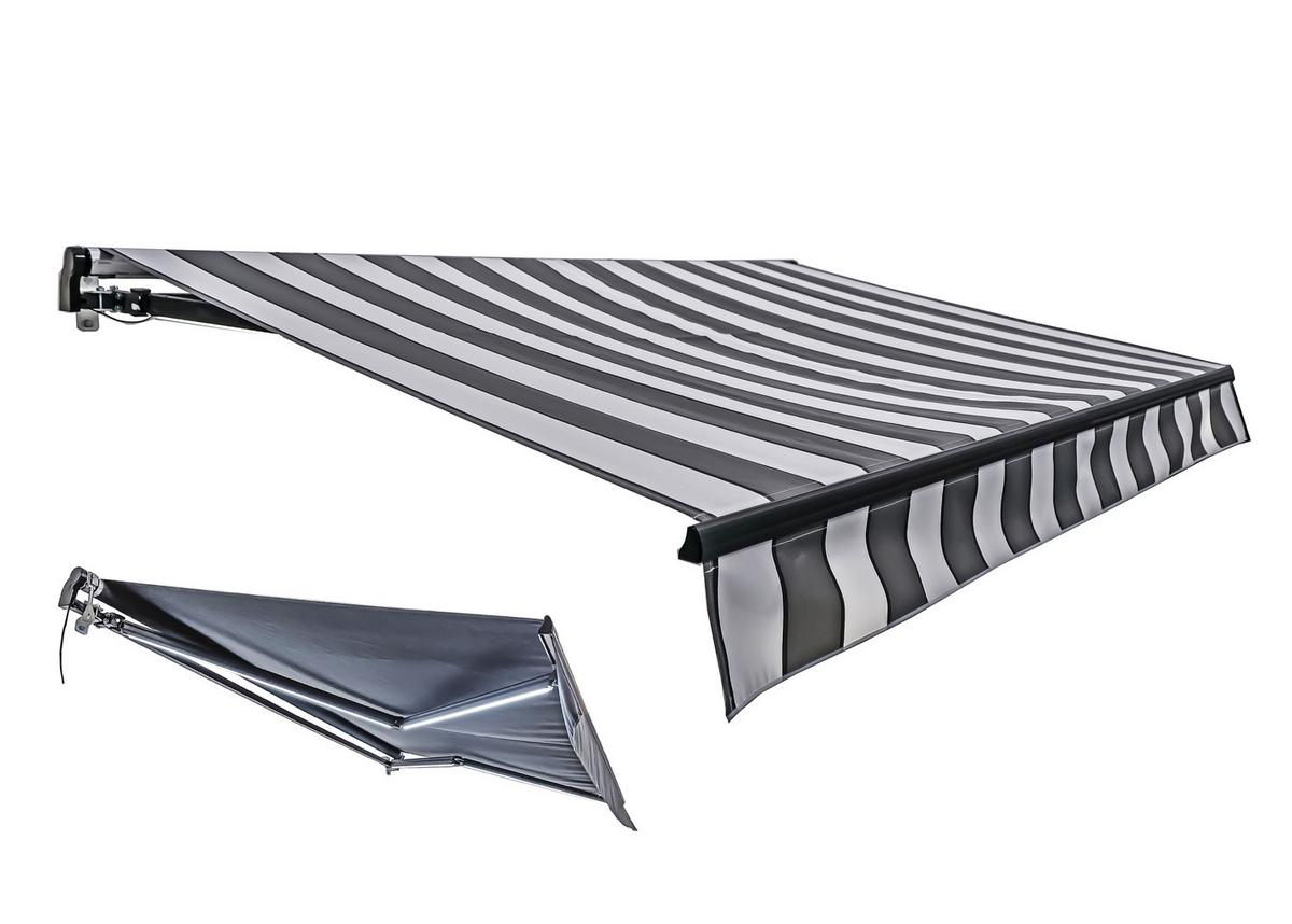 MARKISE ELEKTR. MARKISE 395X250 WEIß - Dunkelgrau/Anthrazit, MODERN, Kunststoff/Metall (250/20/395cm) - Gardenson