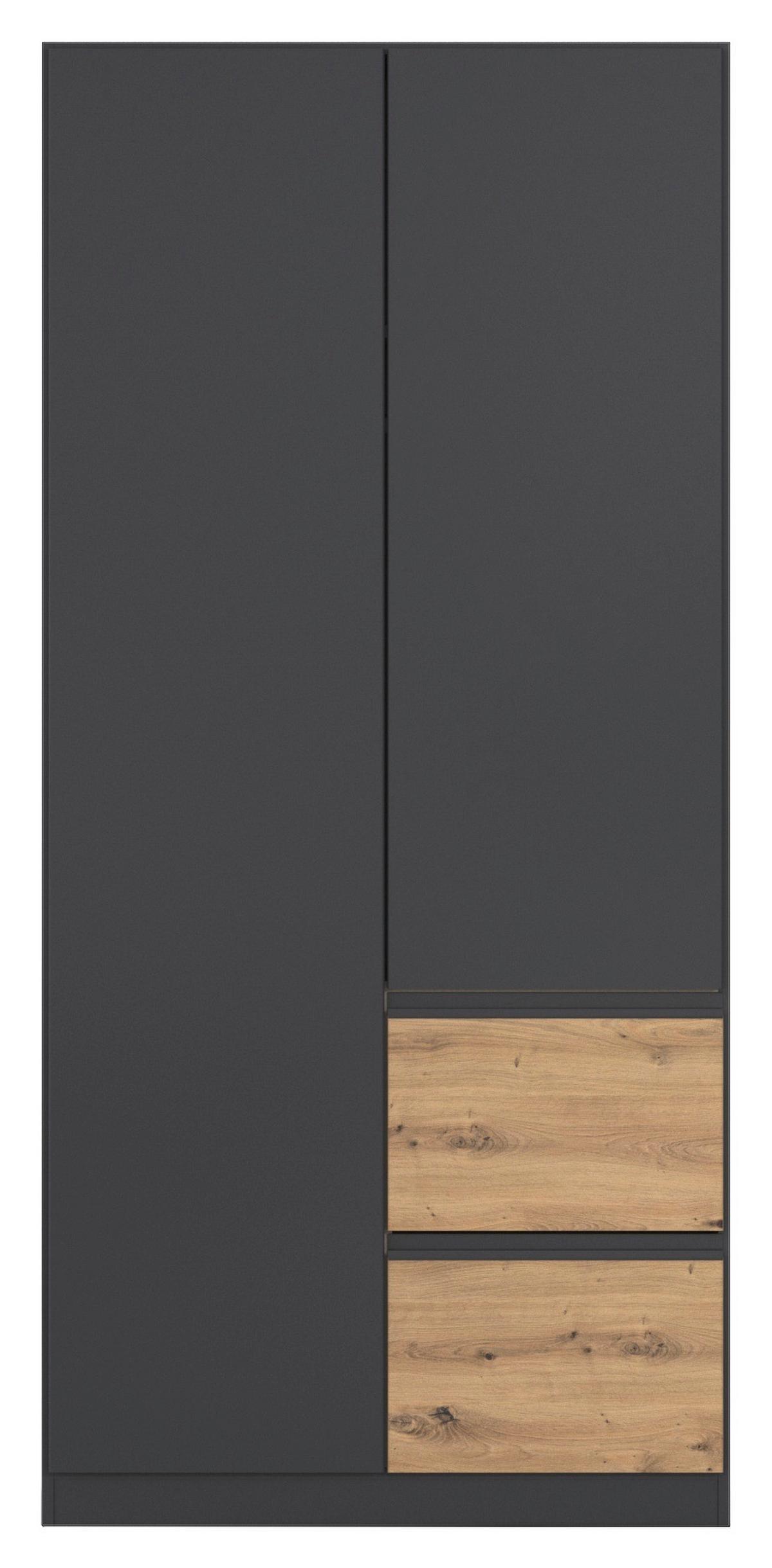 Drehtürenschrank Costa Grau Eiche Artisan Dekor - Eiche Artisan/Grau, MODERN, Holzwerkstoff (91/197/54cm) - Rauch Möbel