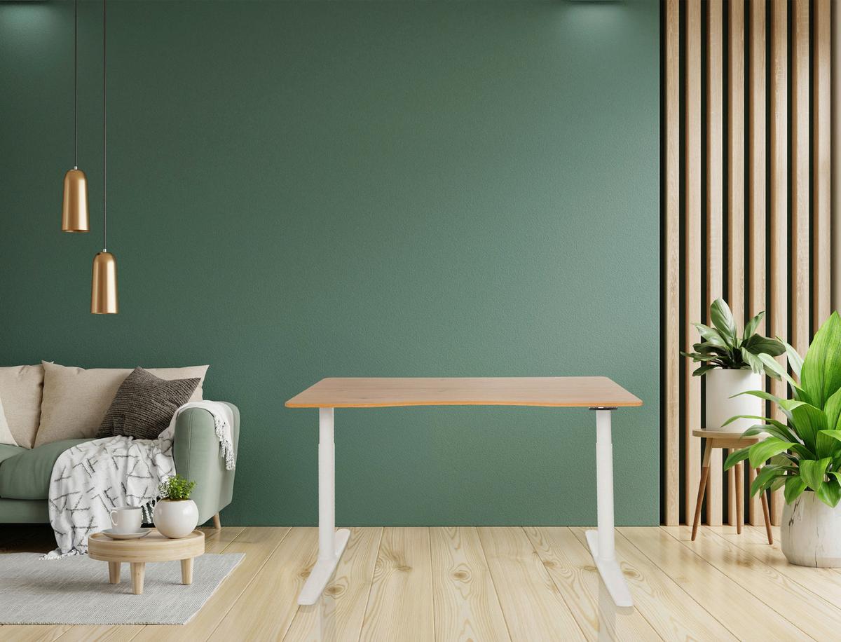 Schreibtisch Eichefarben B: 140 cm - Eichefarben/Weiß, MODERN, Holzwerkstoff/Metall (140/70/73 - 118cm) - MID.YOU