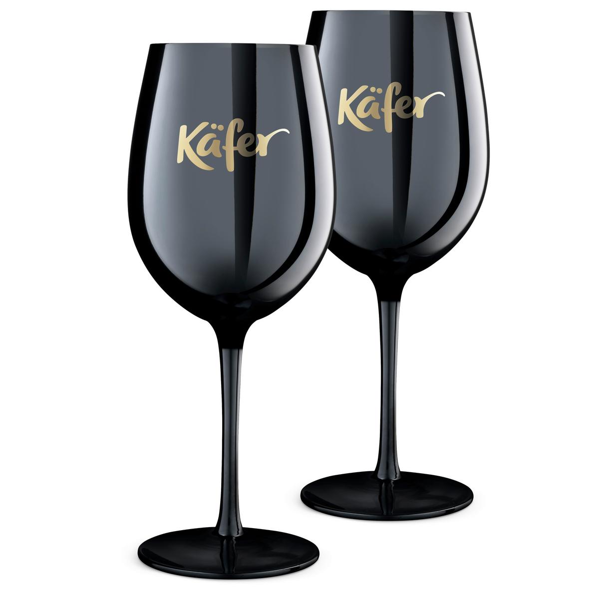 Gläserset schwarzchrom Kristallglas, mundgeblasen - KONVENTIONELL (600ml)