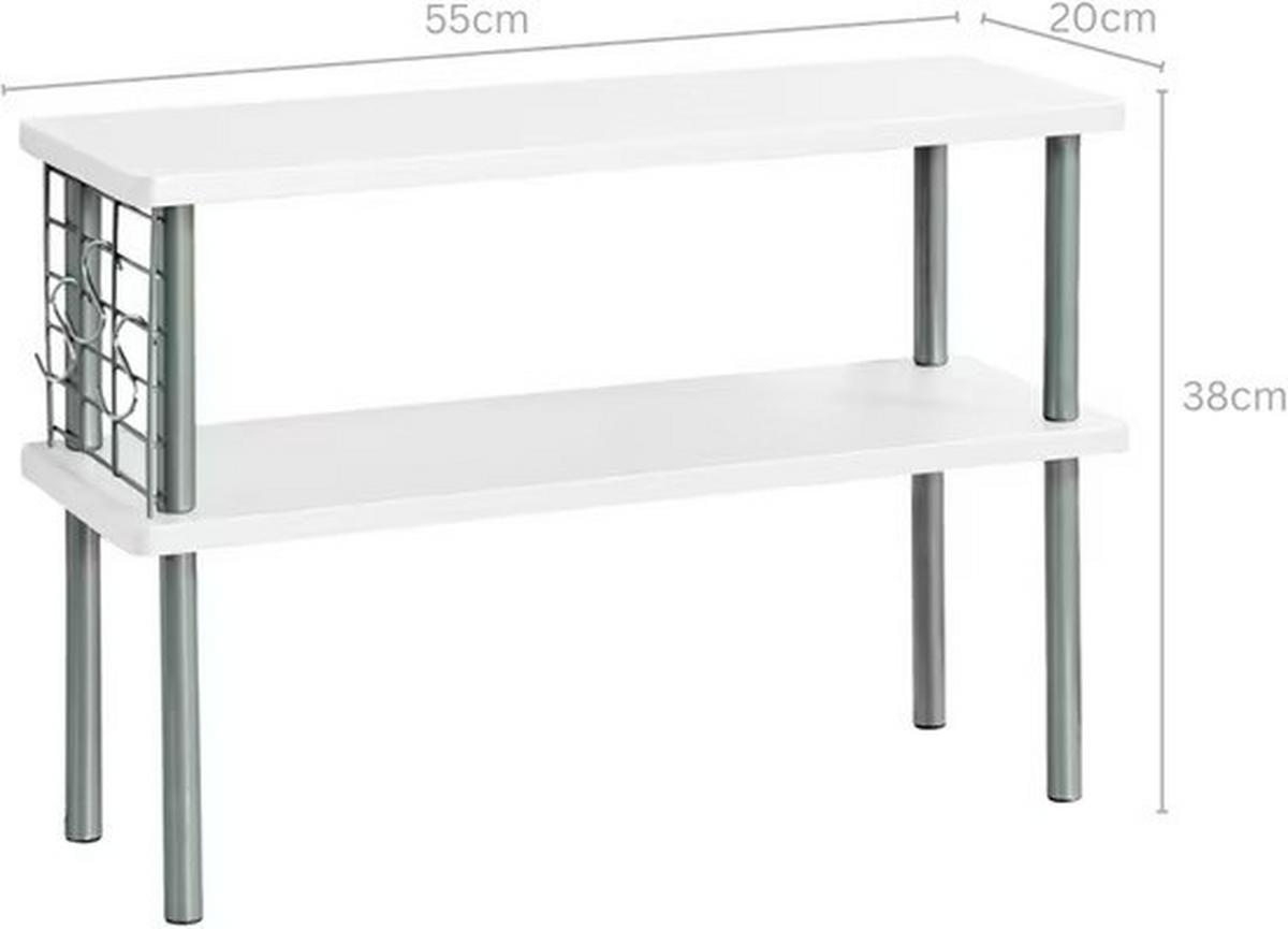 Küchenregal Weiß B: 20 cm - Weiß, Basics, Holzwerkstoff/Metall (55/38/20cm) - Kesper