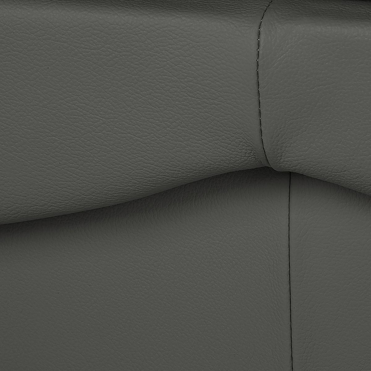 3-Sitzer-Sofa Oslo Anthrazit B: 205 cm - Anthrazit/Schwarz, Design, Leder (205/92/85cm) - Livetastic
