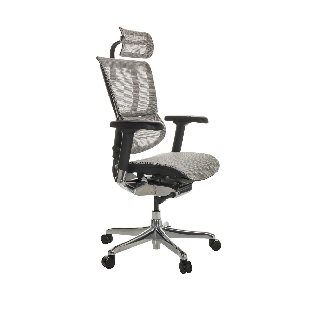 Drehstuhl Ergohuman Slim I - Silberfarben/Hellgrau, Basics, Kunststoff/Textil (69/116-138/66cm) - MID.YOU