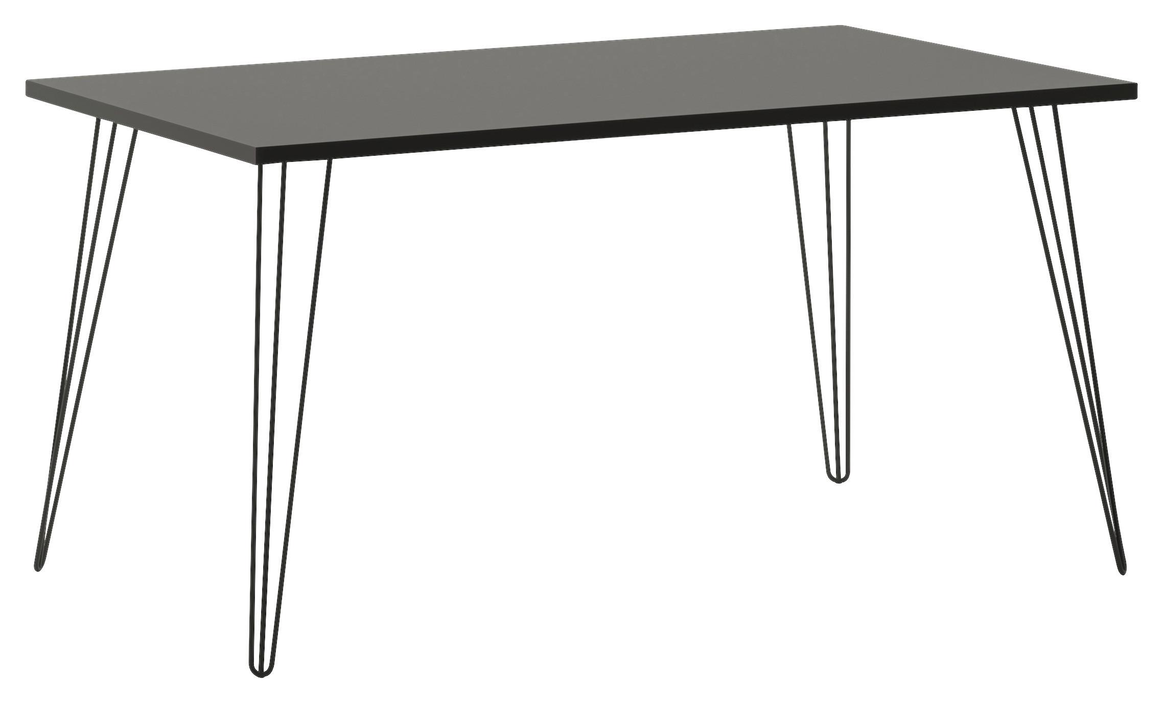 Schreibtisch Fynn Grau L: 140cm - Schwarz/Grau, Design, Holzwerkstoff/Metall (140/80/74cm) - MID.YOU