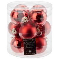 Christbaumkugel-set Leni - Rot, MODERN, Glas (15/18cm)