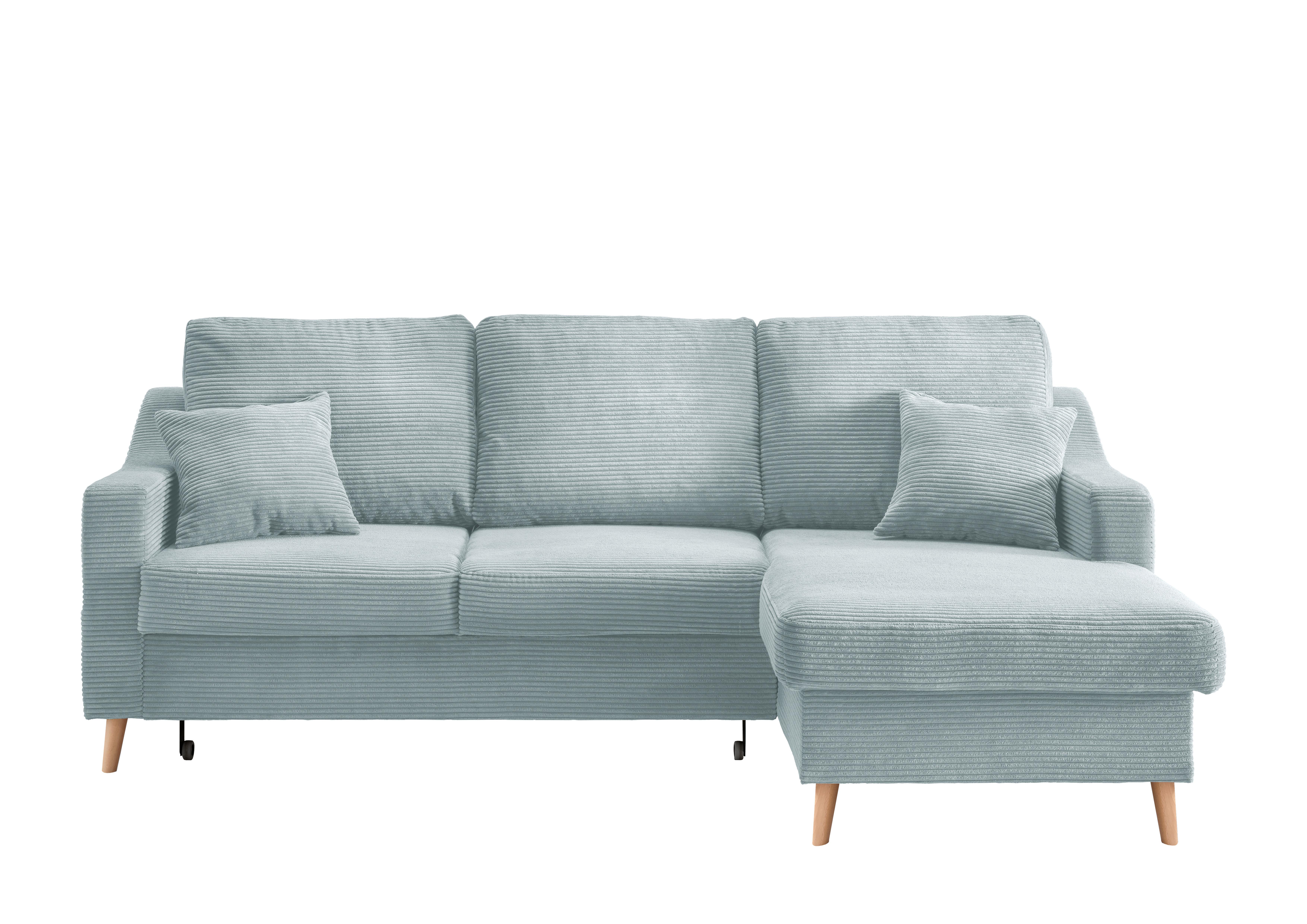 Ecksofa Valentina - Naturfarben/Hellblau, Design, Textil (228/150cm) - P & B