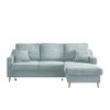 Ecksofa Valentina - Naturfarben/Hellblau, Design, Textil (228/150cm) - P & B
