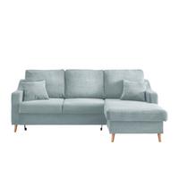 Ecksofa Valentina - Naturfarben/Hellblau, Design, Textil (228/150cm) - P & B