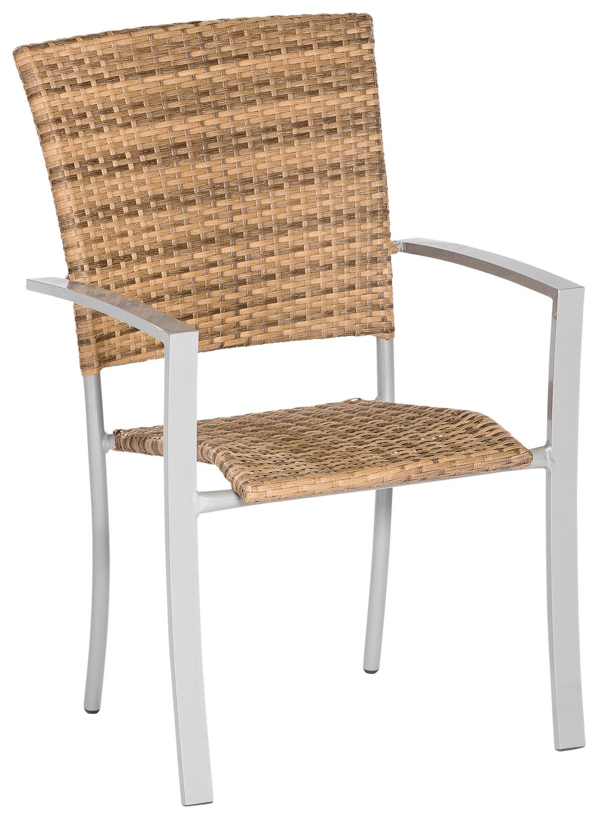 Balkonset Savona - Silberfarben/Naturfarben, MODERN, Kunststoff/Metall - Gardenson