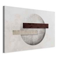 Leinwandbild Geometric Decay Braun Greige B: 90 cm - Greige/Braun, Basics, Holz/Textil (90/60/1,2cm) - artgeist