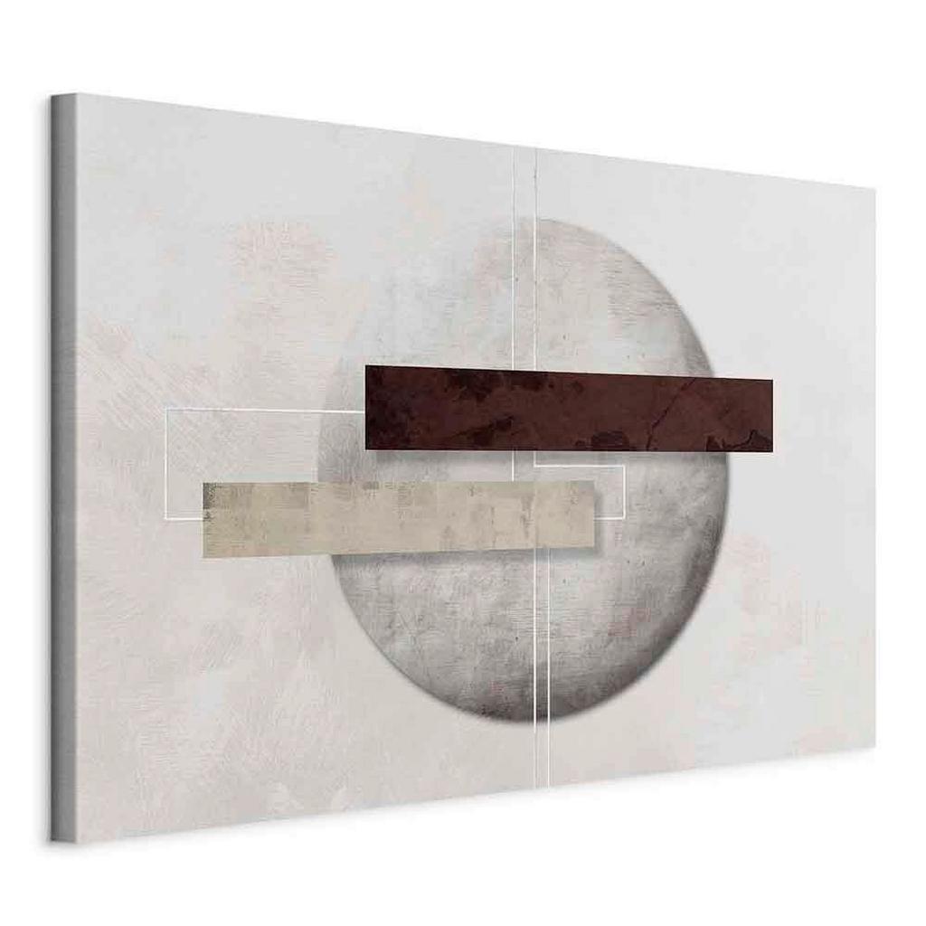 Leinwandbild Geometric Decay Braun Greige B: 90 cm