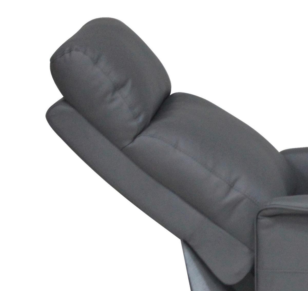 Fernsehsessel Elektrisch Graham Lederlook Grau - Dunkelgrau/Schwarz, KONVENTIONELL, Textil/Metall (66/80-97/90-159,5cm) - Luca Bessoni