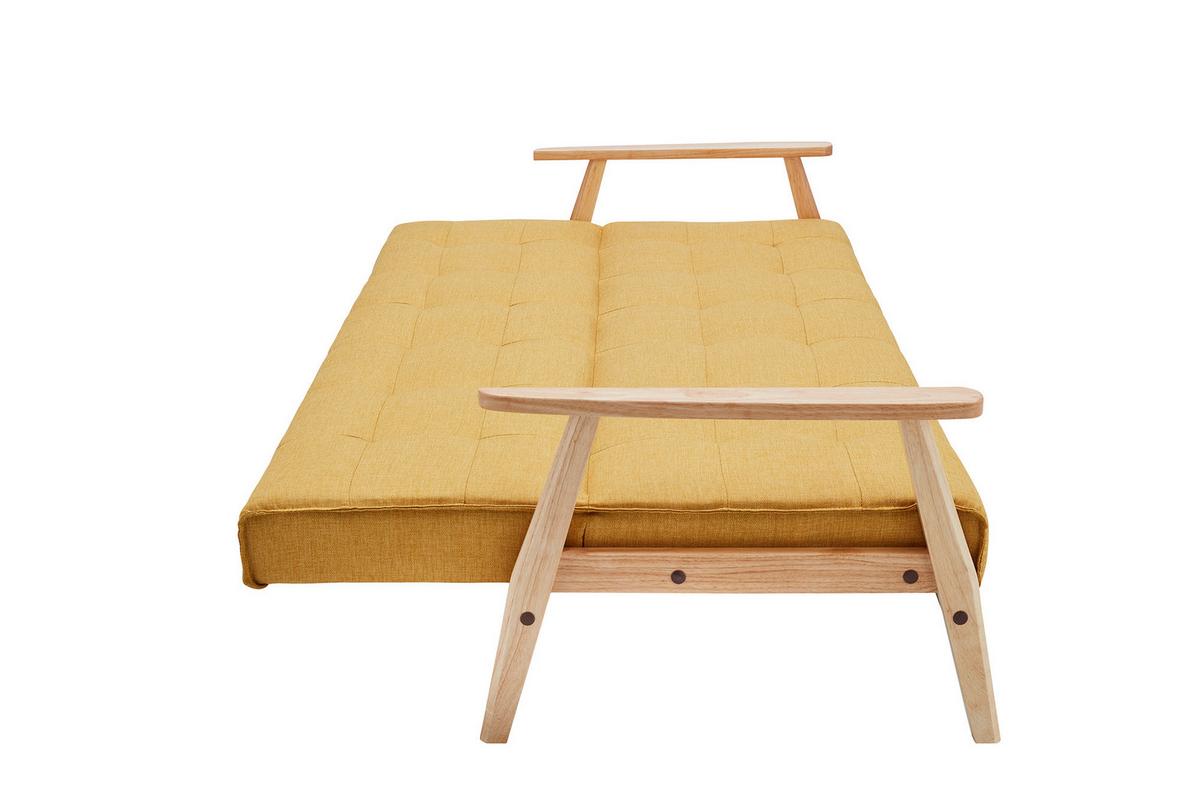 Schlafsofa Naturfarben/senfgelbb: 190 Cm - Senfgelb/Naturfarben, MODERN, Holz/Textil (190/81/85cm) - Livetastic