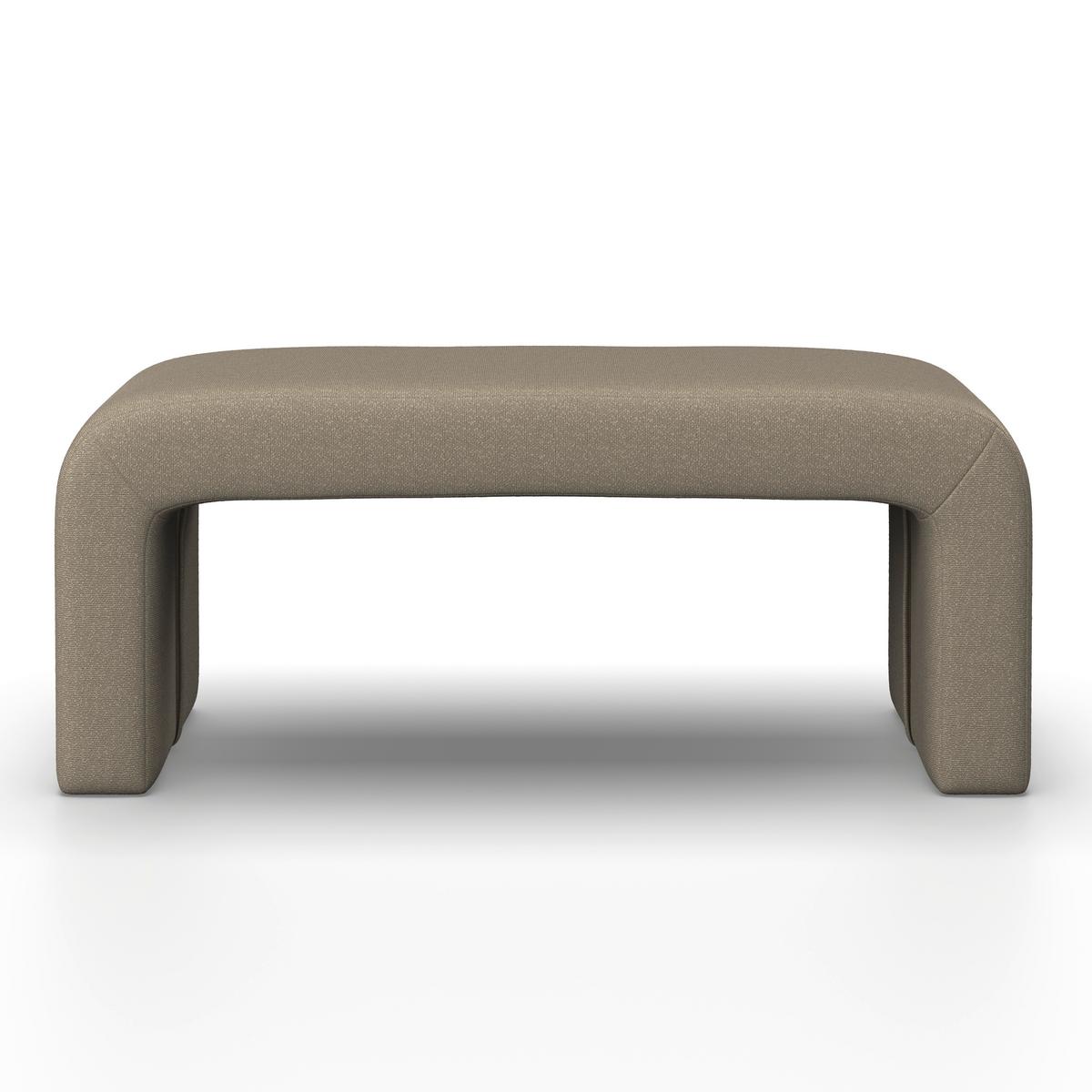 Dlhá taburetka JANINA polstrovaná, hnedá - hnedá, Modern, drevo/textil (110/46/41cm) - Bessagi Home