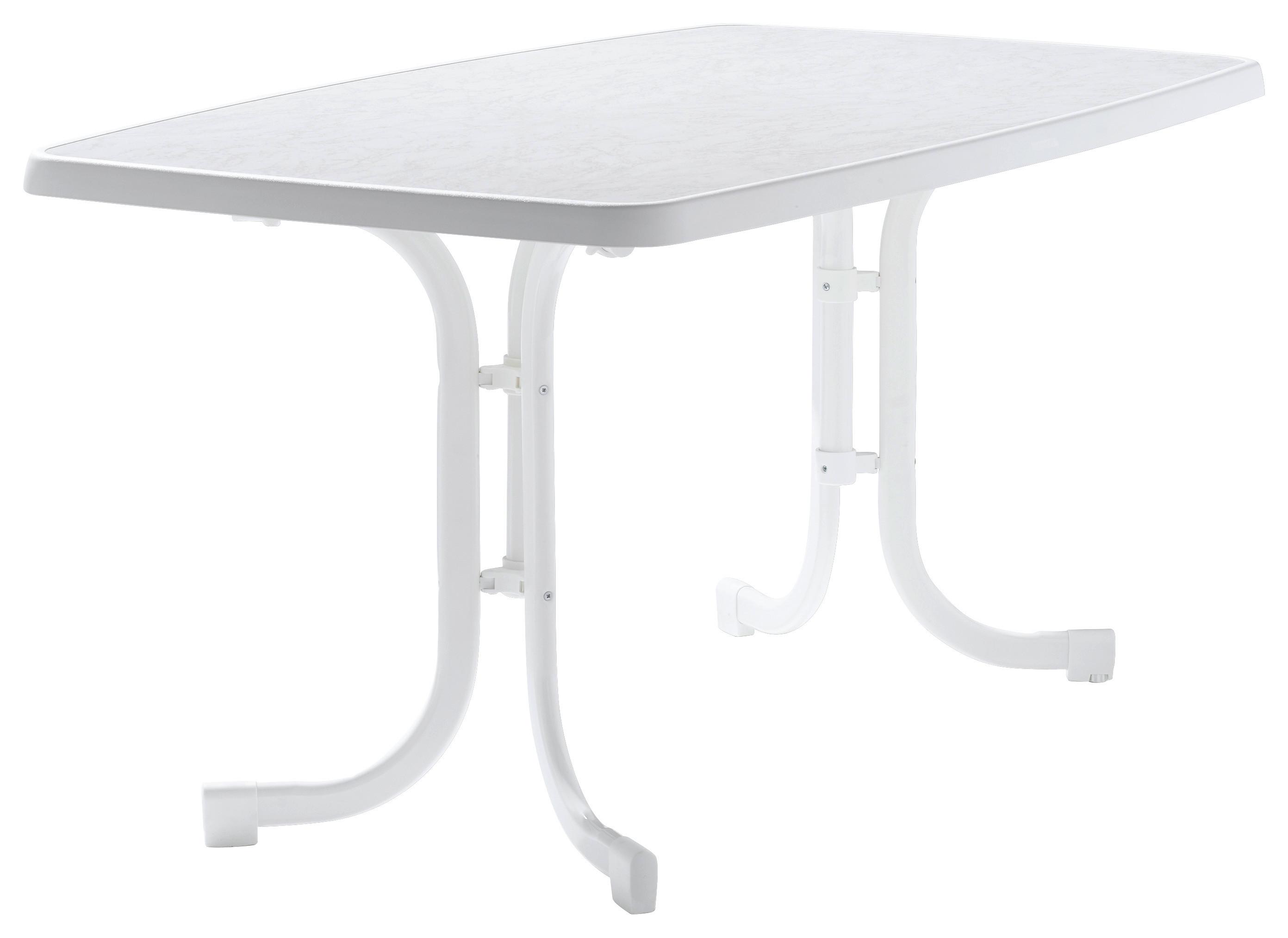 Gartentisch Klappbar Stahl L: 150cm - Weiß, MODERN, Holzwerkstoff/Metall (150/90/72cm) - Sieger