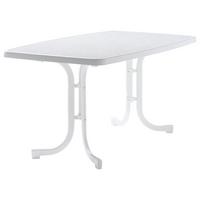 Gartentisch Klappbar Stahl L: 150cm - Weiß, MODERN, Holzwerkstoff/Metall (150/90/72cm) - Sieger