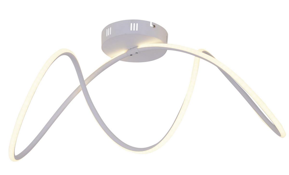 LED-Deckenleuchte Odrive L: 67 cm Geschwungen Modern - Weiß, Design, Kunststoff/Metall (28/67cm) - Näve