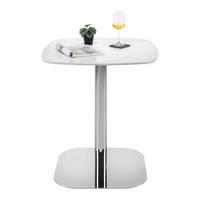 BISTRO STÔL THEO -TREND- - biela/chrómová, Modern, kov/kameň (70/70/75cm) - Premium Living