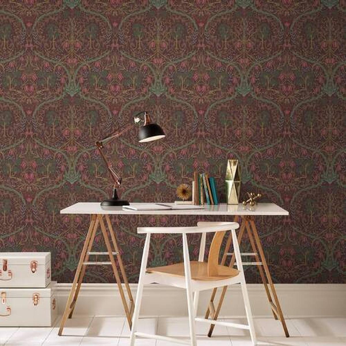 Vliestapete Blume Bordeaux B: 52 cm - Bordeaux, Basics, Papier/Kunststoff (52/1000cm)