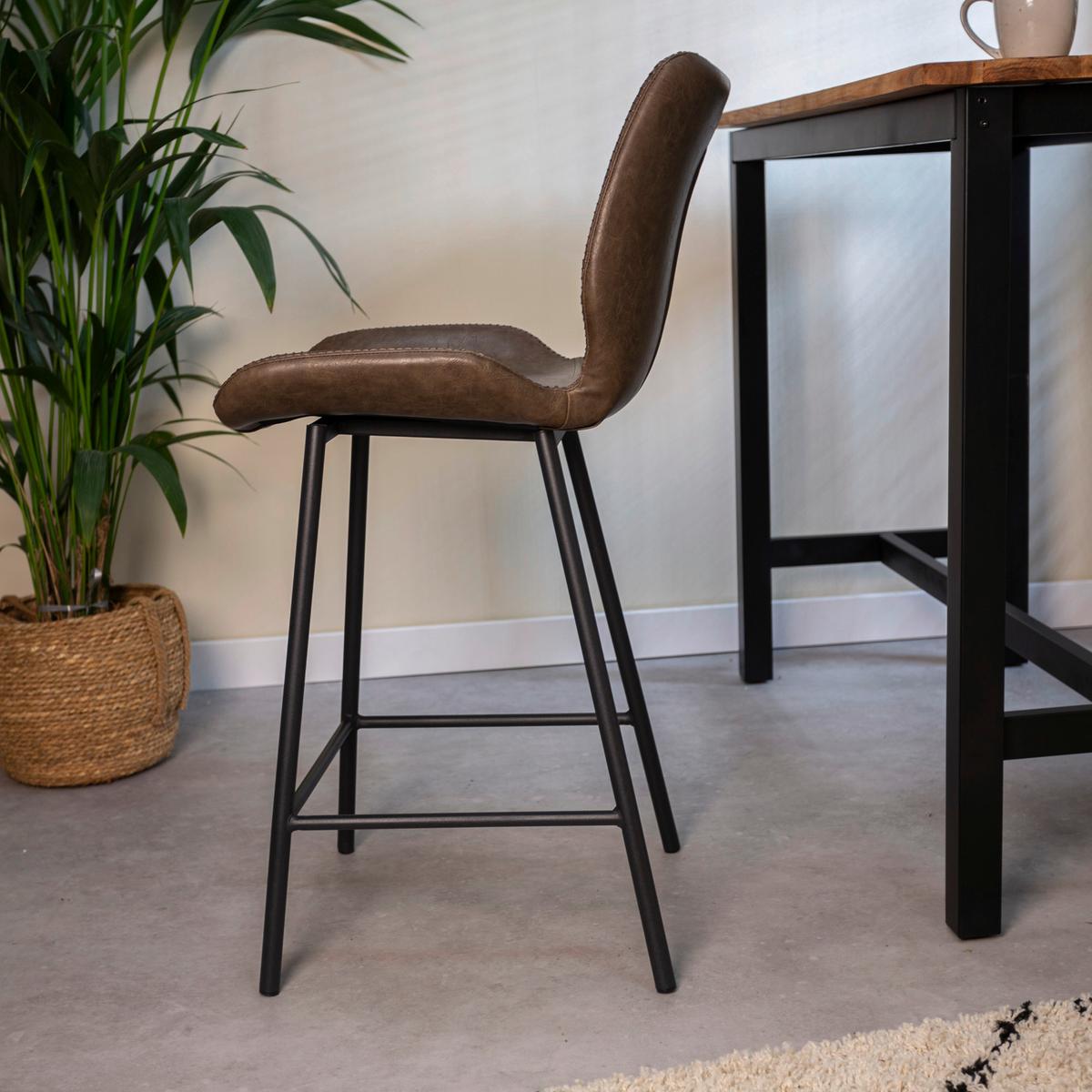 Barhocker-Set Barron - Graubraun/Schwarz, KONVENTIONELL, Kunststoff/Textil (47/99/55cm) - MID.YOU