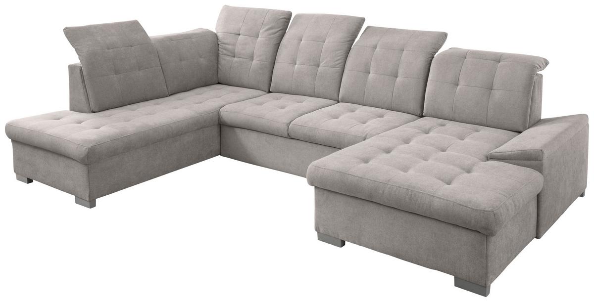 Wohnlandschaft Zira Grau U: 212x330x169cm - Chromfarben/Grau, MODERN, Textil (212/330/169cm) - Livetastic