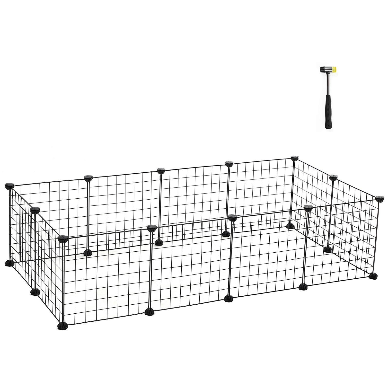 Heimtiergehege Schwarz B: 143 Cm - Schwarz, Basics, Kunststoff/Metall (143/46/73cm)