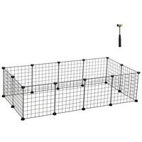 Heimtiergehege Schwarz B: 143 Cm - Schwarz, Basics, Kunststoff/Metall (143/46/73cm)