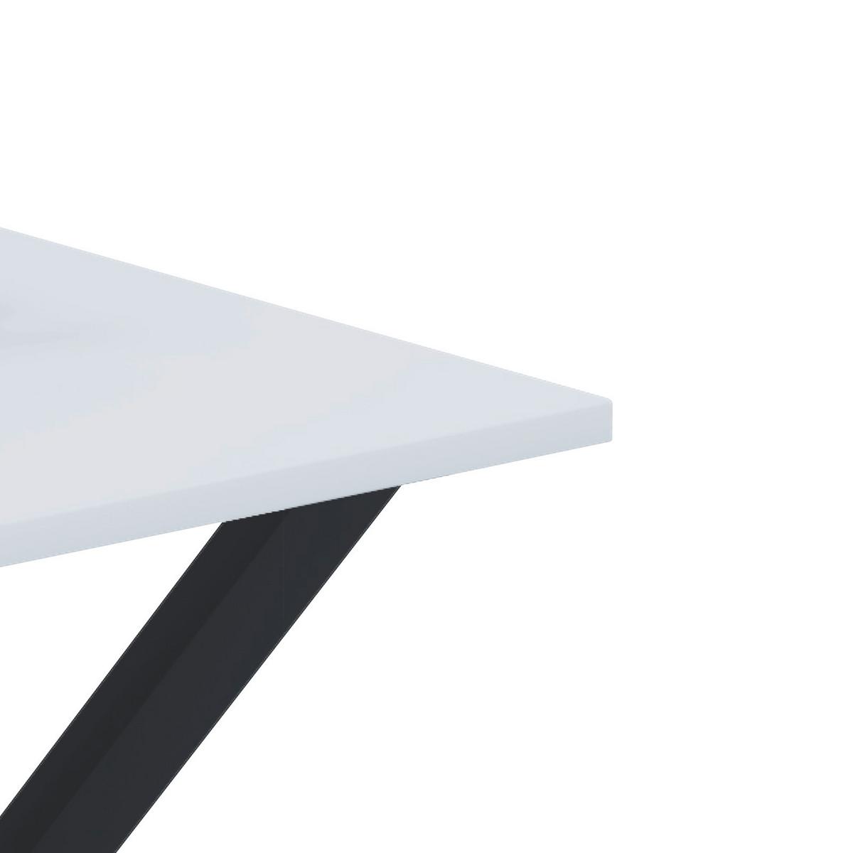 Schreibtisch B: 80 cm H: 76 cm Lona Weiß - Schwarz/Weiß, MODERN, Holzwerkstoff/Metall (110/80/76cm) - MID.YOU