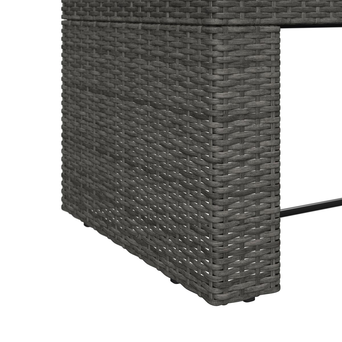 Loungegarnitur Tripolis - Schwarz/Grau, MODERN, Glas/Kunststoff (192/192cm) - Beldano