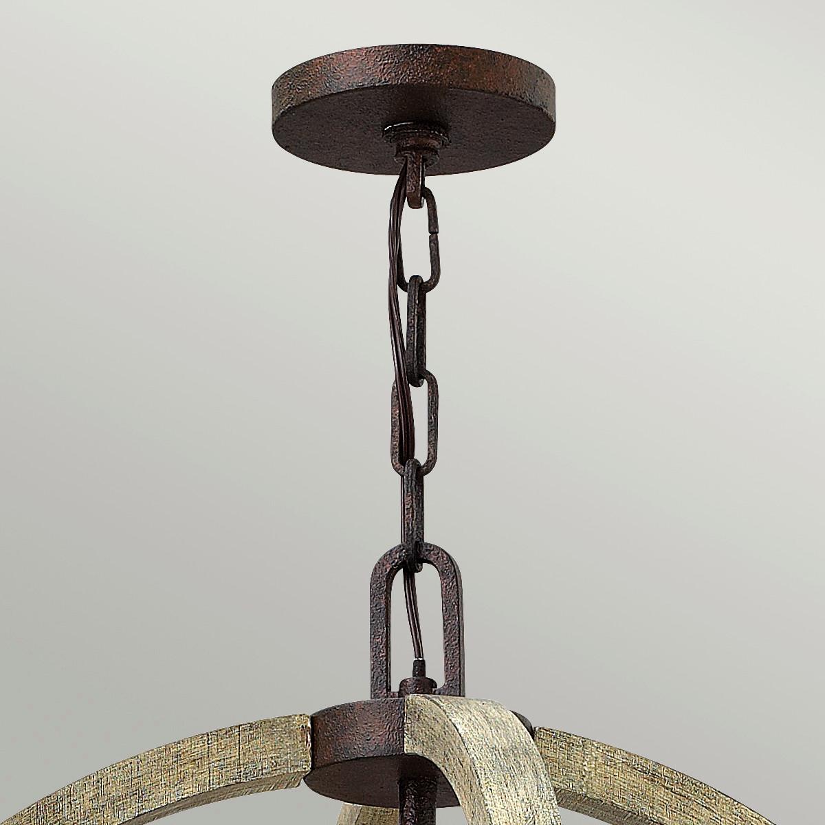 Kronleuchter H: 82,2 cm 4-Flammig - Rostfarben, KONVENTIONELL, Holz/Metall (61.0/82.2cm) - Elstead Lighting